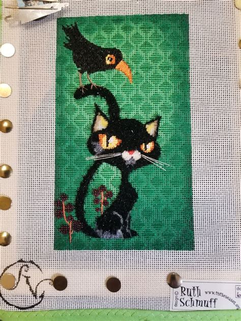 Poes Cat Canvas And Stitch Guide By Ruth Schmuff Superhero Logos
