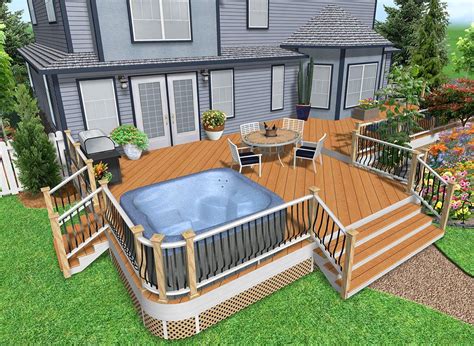 Determine the exactly perfect location and mind the privacy like one via atlantadecking.com. Above Ground hottub Decks Idea | Landscape Design Software ...