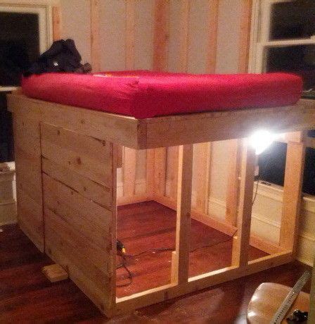 There's more to this storage platform bed that meets the eye. DIY Elevated Kids Bed Frame With Storage Area | Loft bed ...