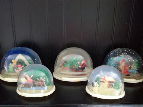 Vintage Plastic Snow Globes Made In Hong Kong Kitschy Etsy Snow