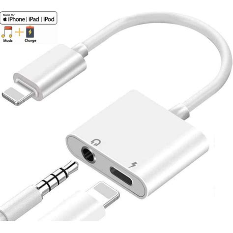 Iphone Adapter For Aux Charger 2 In 1 Lightning To 35mm Iphone Jack