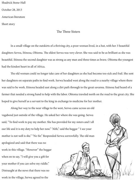 Use vivid and colorful words to arouse the same feelings you have in the reader. Creative students write too! Short Story and Illustrations ...