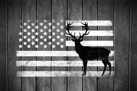 Deer Hunting Vintage American Flag Graphic By Rayan · Creative Fabrica