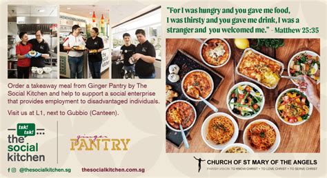 We aim to reach even more people across the region as we grow our distribution through continued partnerships with st. The Social Kitchen x Ginger Pantry at St Mary of the Angels - NOW OPEN - Church of St Mary of ...