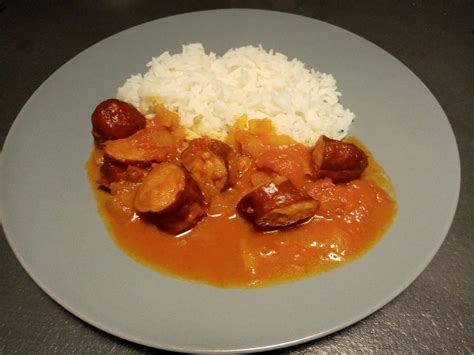 Recette rougail saucisses au cookéo ou pas et riz