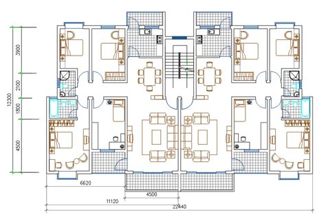 4 Bhk House Furniture Layout Plan Autocad File Cadbul