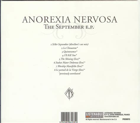 Classic Rock Covers Database Anorexia Nervosa The September Ep 2005