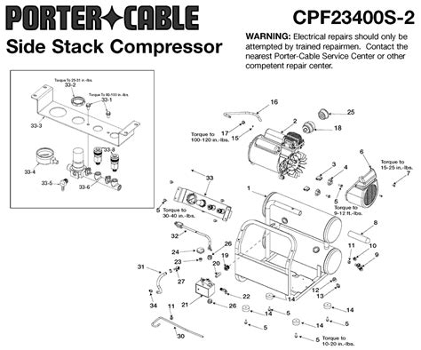 Porter Cable Cpf23400s Type 2 Parts 4 Gallon Air Compressor Porter