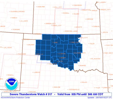 Finally, widespread rainfall is in the forecast today. Storm Prediction Center Severe Thunderstorm Watch 317
