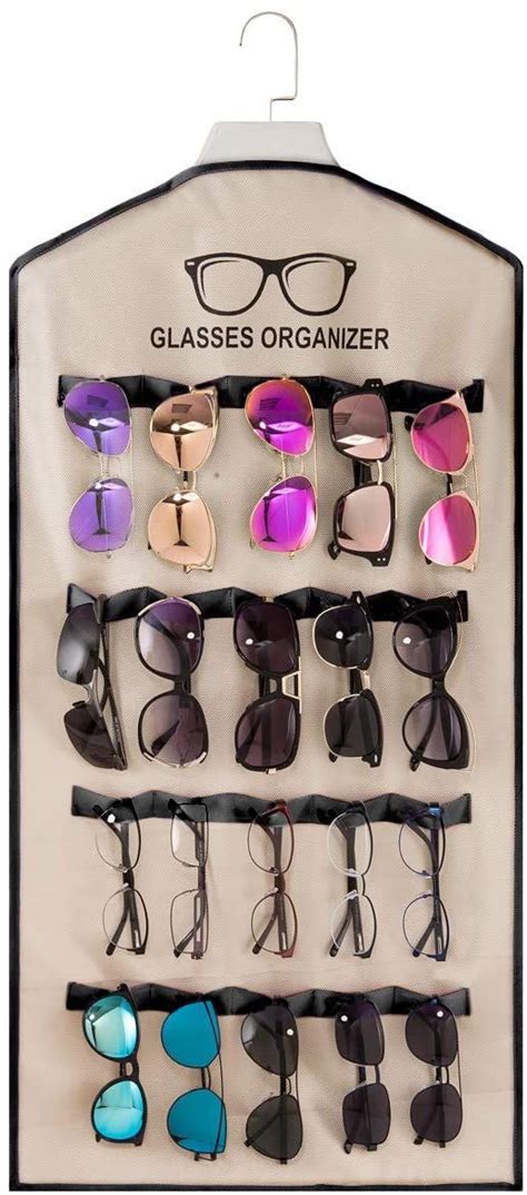 Wall Mount Sunglasses Organizer Storage Sun Glasses Holder Rack Washable Hanging