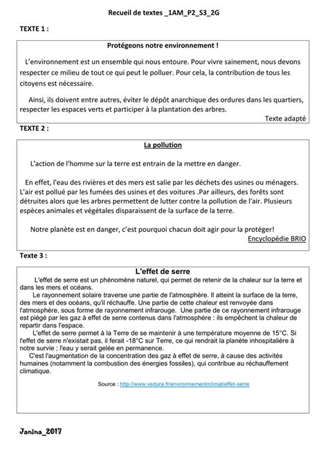 Texte Sur La Pollution De L Environnement - Exemple de Texte