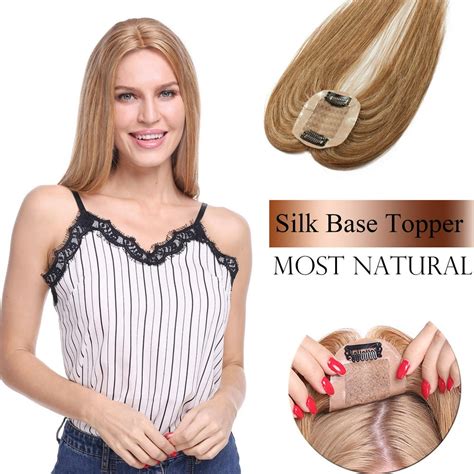 S Noilite 100 Density Hair Pieces Silk Base Clip In Human Hair Toppers For Women With Thinning