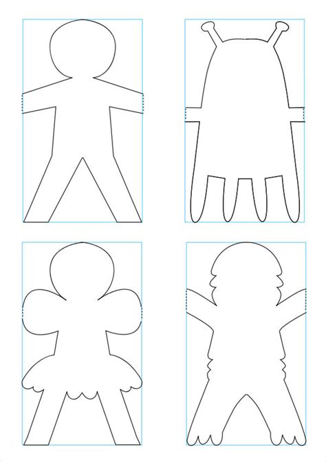 Paper Doll Chain Printable Template Printable Templates