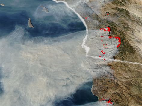 Nasa Top Photo California Wildfires Continue October 28 2003