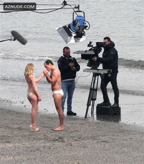 Ludivine Sagnier Sexy With Jude Law Filming The New Pope On The Beach