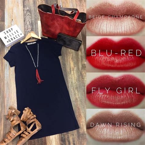 Beige Champagne Blu Red Fly Girl Dawn Rising Senegence Distributor