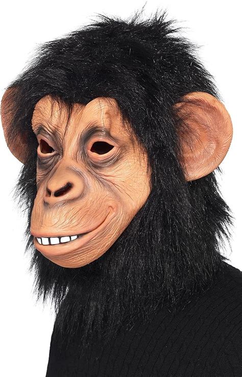 Snailify Chimp Mask For Men Gorilla Latex Mask Halloween Costume Black