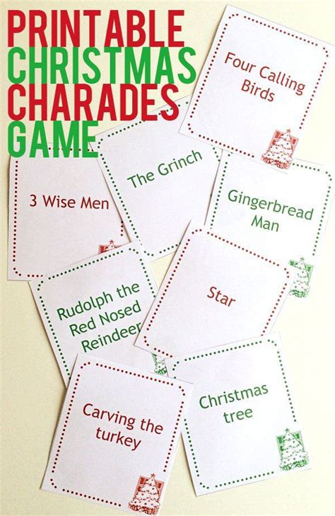 Download A Free Printable Christmas Charades Game Christmas Charades