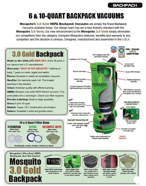 Mosquito Backpack Vacuums