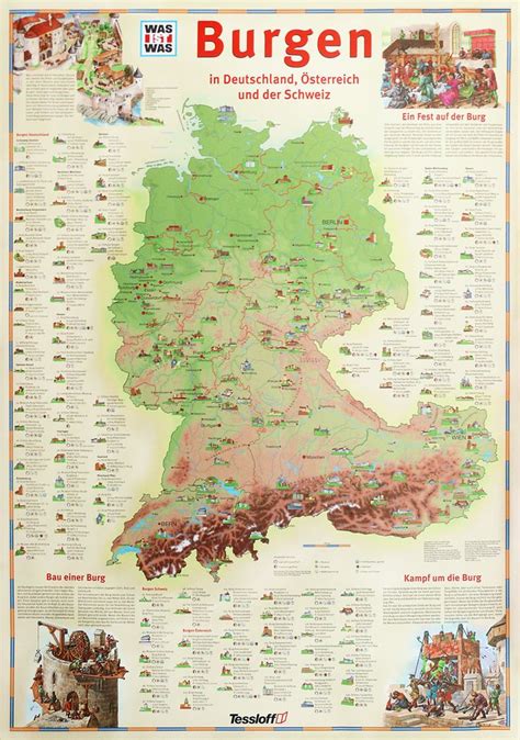 Rahmen is im guzten zustand, ein paar. Poster 131 Burgen in Deutschland, Österreich und der ...