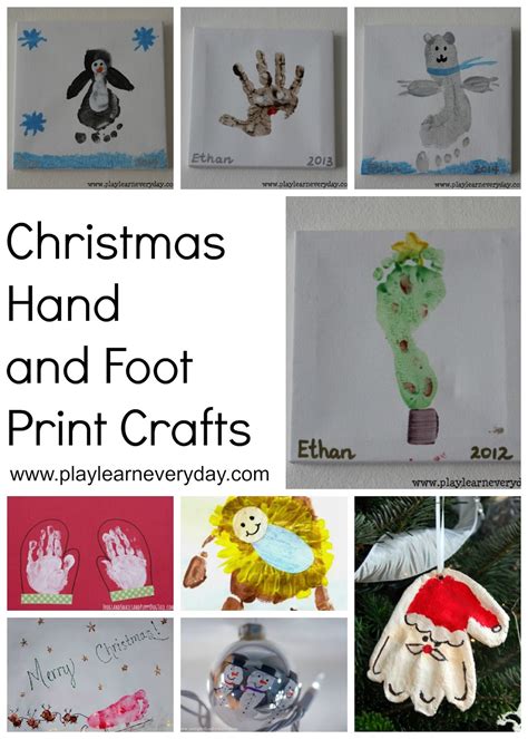 Christmas Hand And Foot Print Crafts Play And Learn