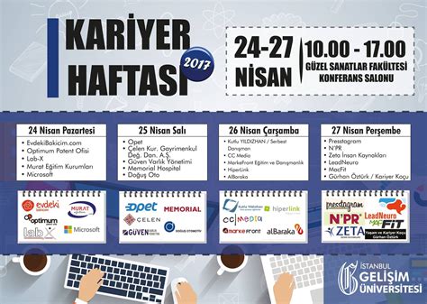Görüş, öneri ve sorularınız için bim@gelisim.edu.tr obi̇s, bilgi i̇şlem daire başkanlığı web/yazılım birimi tarafından hazırlanmıştır. MarkeFront, Gelişim Üniversitesi "Kariyer Haftası"nda ...