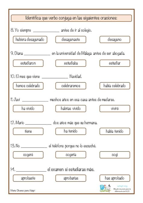 Ejercicios En Espanol Para Imprimir