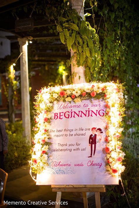 Indian Wedding Reception Welcome Sign Original Wedding Stage