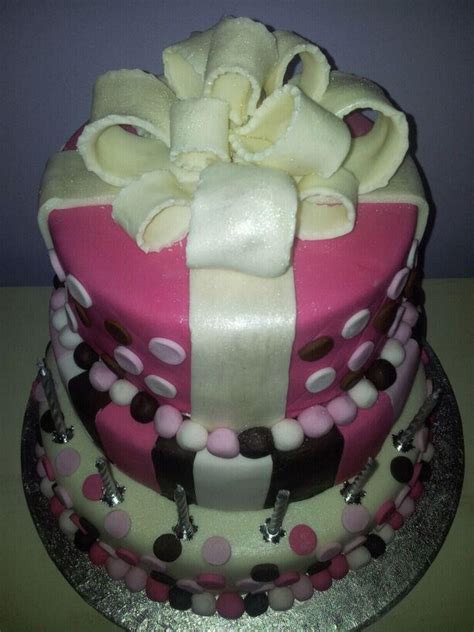 Chocolate And Pink Polka Dot Birthday Cake CakeCentral Com