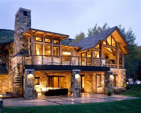 Walkout Basement House Plans For A Rustic Exterior With A Stacked Stone