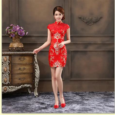 2018 Red Cheongsam Sexy Qipao Dress Women Long Traditional Chinese