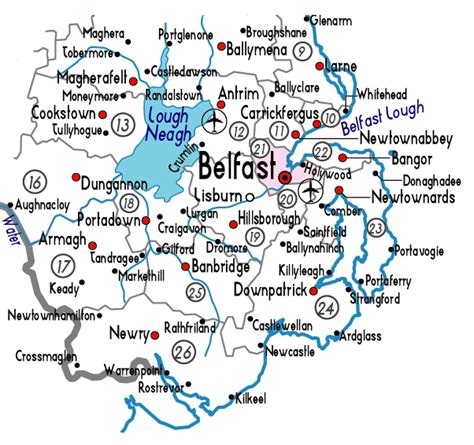 Map Of Belfast In Northern Ireland Useful Information About Belfast