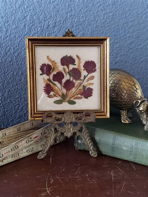 A great way to add some vintage nature to your home! Vintage Pressed and Dried Flowers Framed Bouquet Made in ...