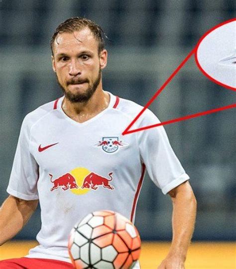 Defender with leadership qualities for the red bulls. Red Bull Salzburg Player Wears RB Leipzig Jersey During Game