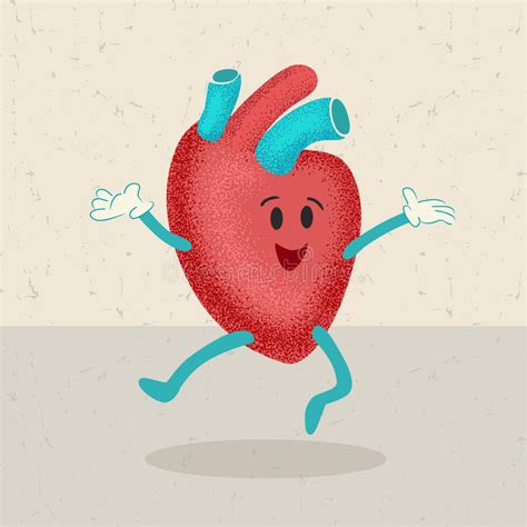 Retro Cartoon Of A Human Heart Stock Vector Illustration Of Organs