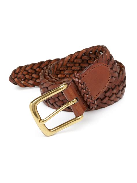 Polo Ralph Lauren Sportsman Braided Leather Belt In Brown For Men Lyst