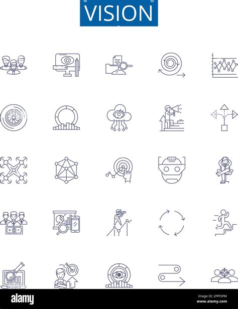 Vision Line Icons Signs Set Design Collection Of Perception Gaze