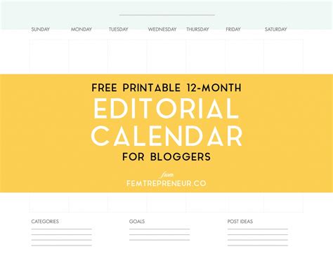 Free Printable Editorial Calendar Month Calendar Printable