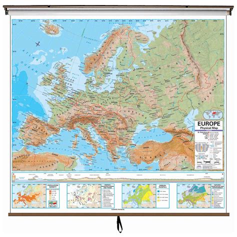 Europe Advanced Physical Wall Map Shop Classroom Maps