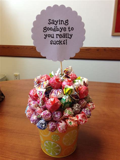 This way, you can give a memorable gift to your friend and feel less guilty for leaving. Saying goodbye lollipop bouquet. | Gift Ideas | Goodbye ...