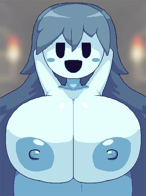 Rule 34 Animated Big Breasts Black Eyes Blue Hair Bouncing Breasts Ghost Ghost Girl Huge