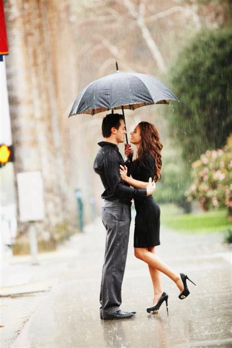 Engagement Rain Photo Couple Love Hot Cute Forever Together Umbrella