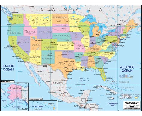 United States Longitude Latitude Map