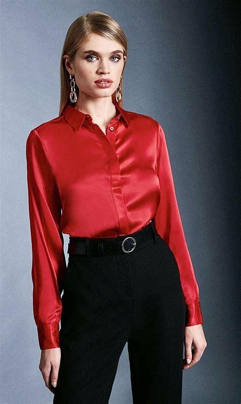 Pias Satin World In 2021 Satin Blouses Satin Long Sleeve Awesome Blouse