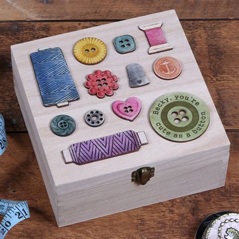 Maybe you would like to learn more about one of these? personalised sewing storage box birthday gift for her by ...