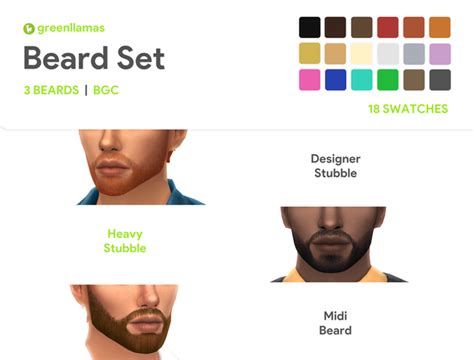Beard Set Greenllamas Greenllamas Sims 4 Sims Sims 4 Custom Content