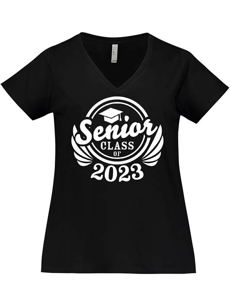 Inktastic Senior Class Of 2023 In White With Graduation Cap Womens