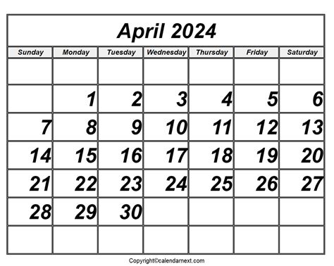 April 2024 Calendar With Holidays Calendar Next