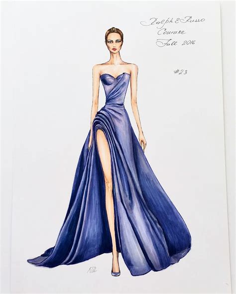 Dress Design Sketch With Color ~ 8432 Likes 47 Comments Bodbocwasuon
