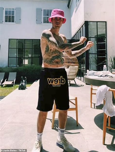 Justin Bieber Shows Off Tattoo Collection In Shirtless Tik Tok Video As